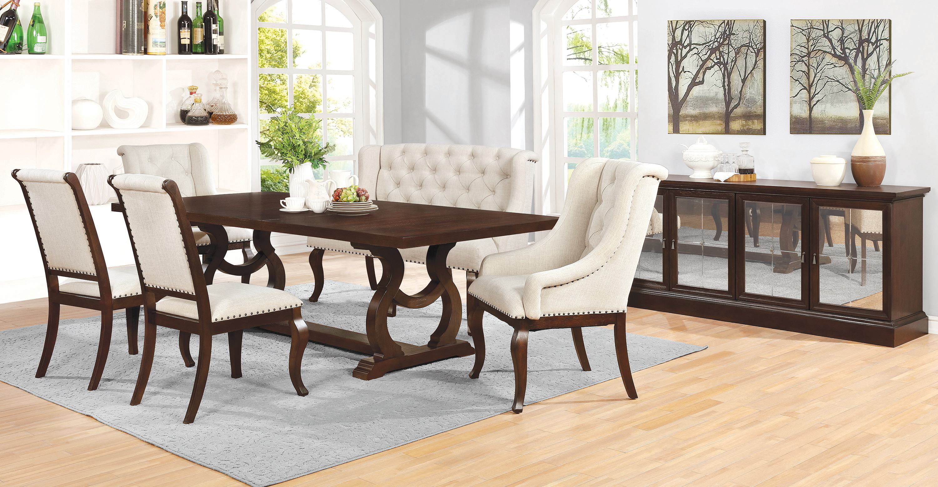 Glen Cove Trestle Dining Table Antique Java